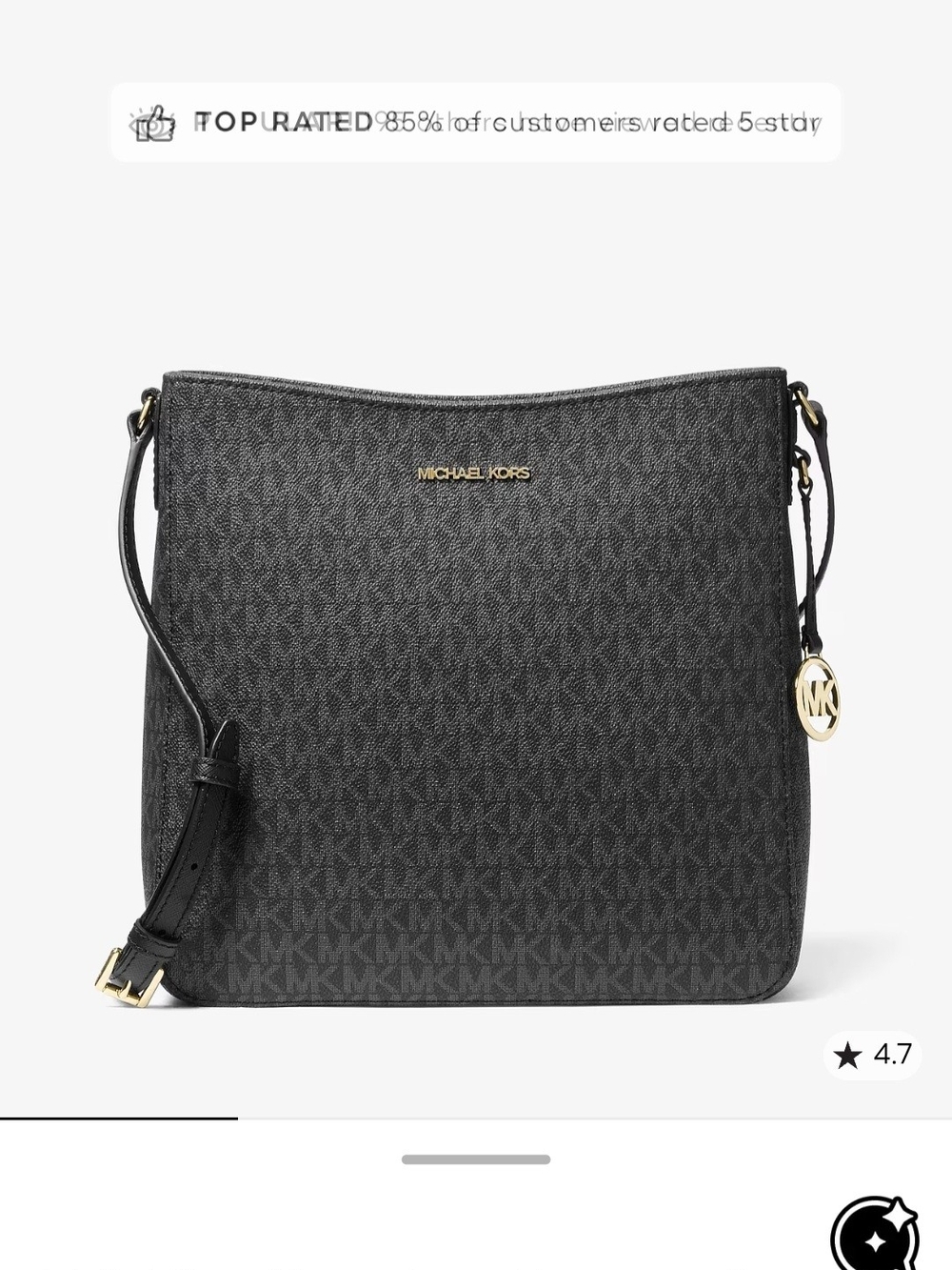 Michael Kors Jet Set Signature Black Large Crossbody Bag